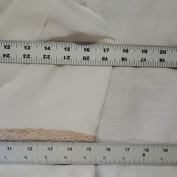 New WT BCBGMaxAzria White High Low Handkerchief Hem Chiffon Dress Size M - Picture 12 of 13